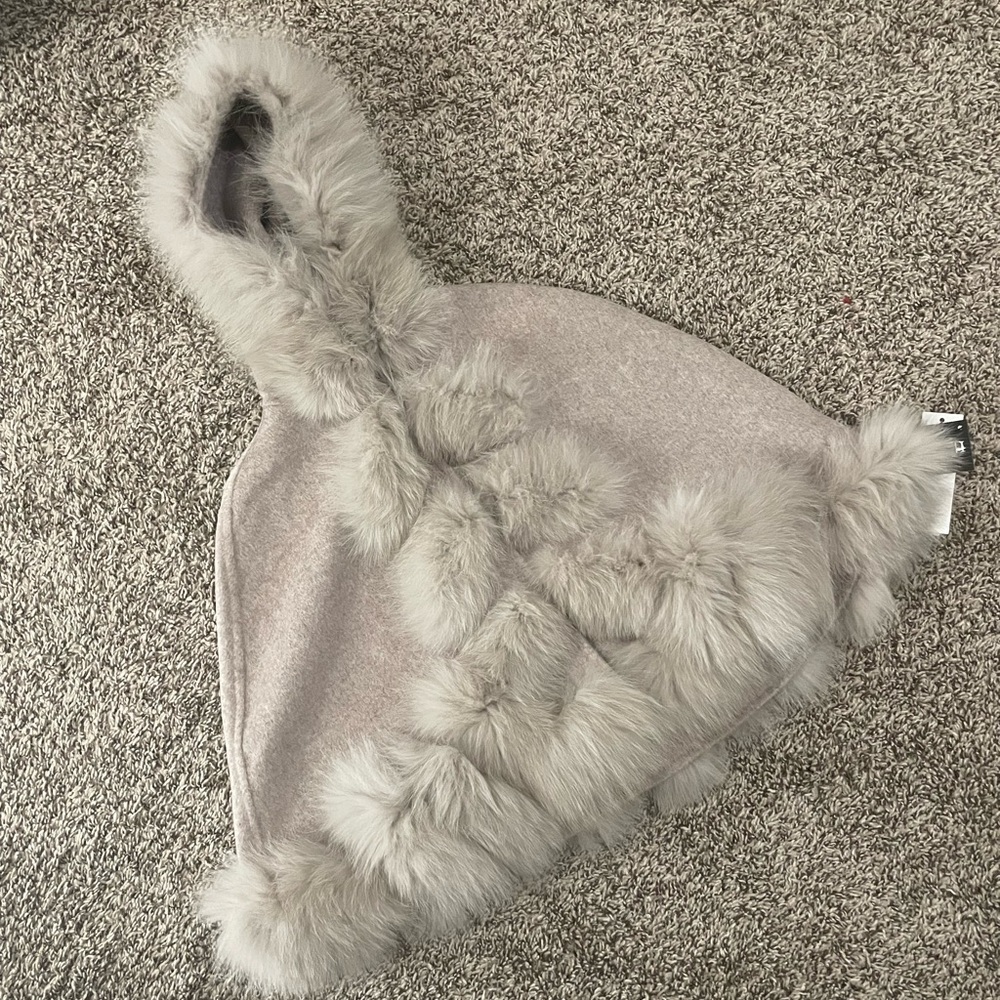 Fur Cape with hood 3-4T
